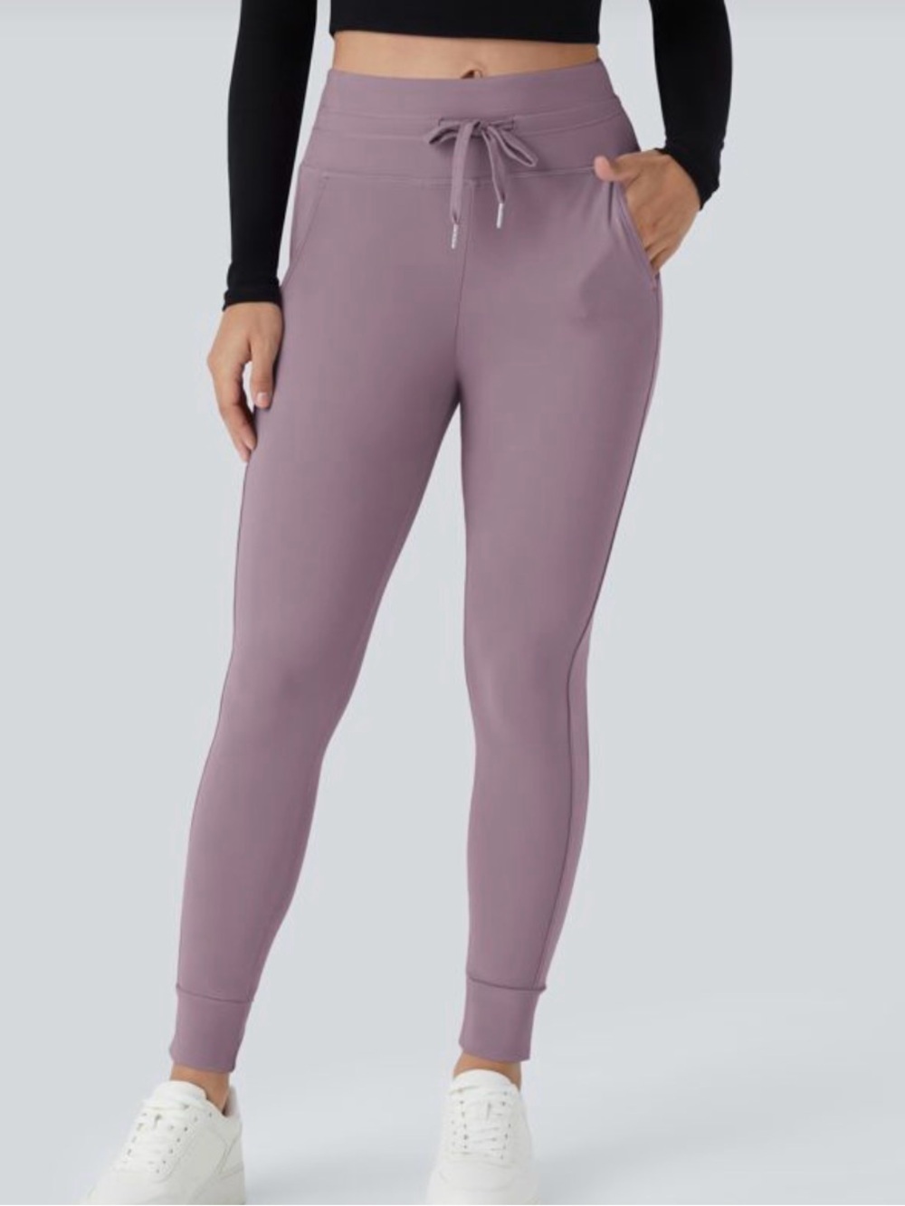 Halara SoftlyZero High Waisted Drawstring Pocket Joggers XL Lavender Mauve